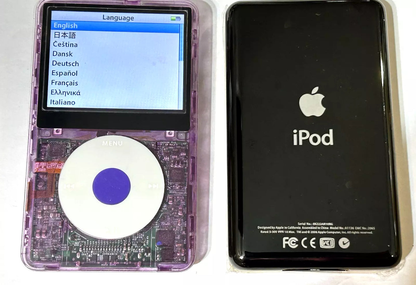 Bluetooth modded Apple iPod Classic 5th G Plumper With Black Upgraded with 2TB SSD, Custom Media Player , USB C mod upgrade (2TB 3000 mAh)
