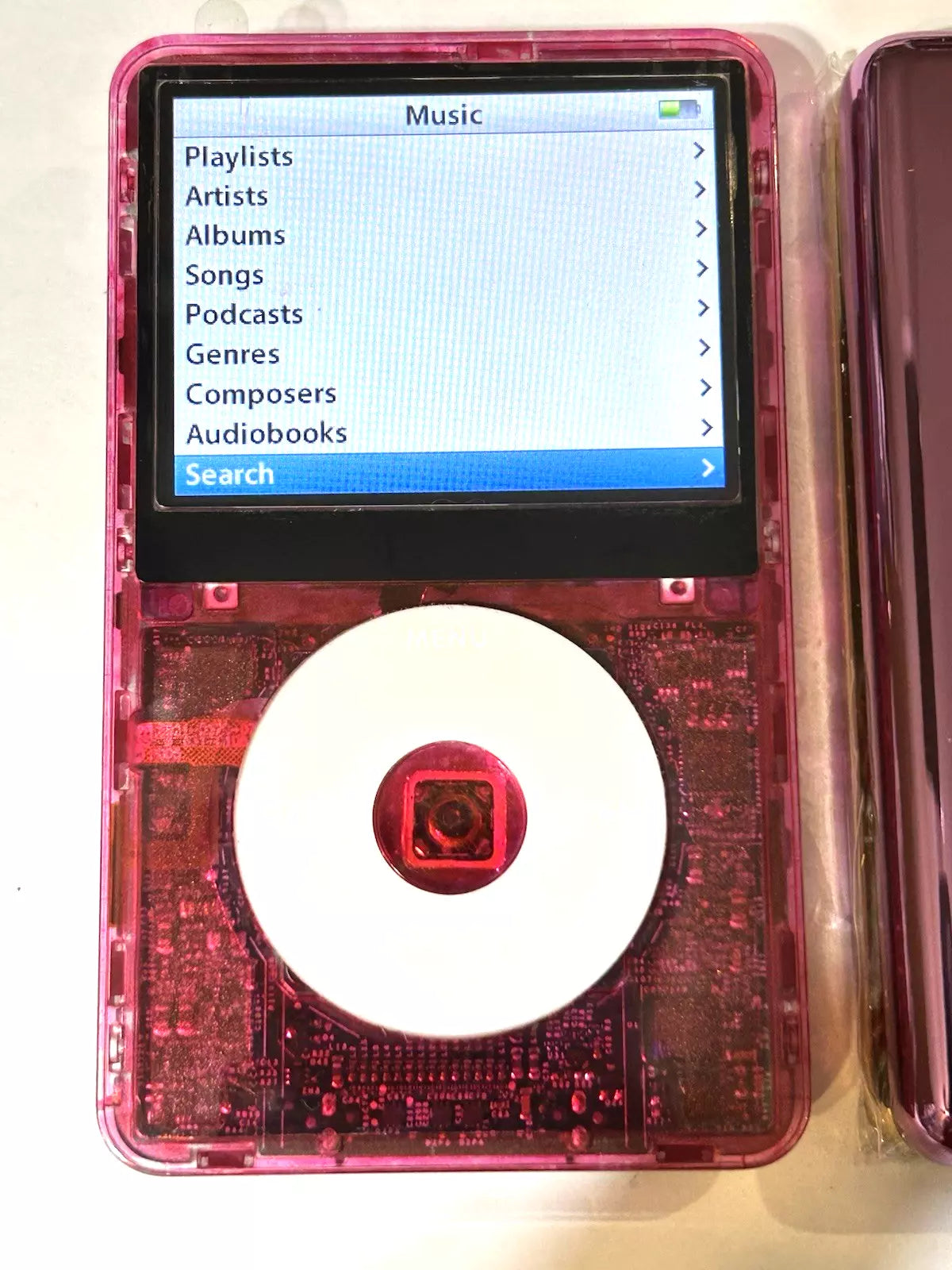 Bluetooth modded Apple iPod Classic 5th Hot Pink U2 Atomic Upgraded with 2TB SSD, Custom Media Player , USB C mod upgrade (2TB 3000 mAh)