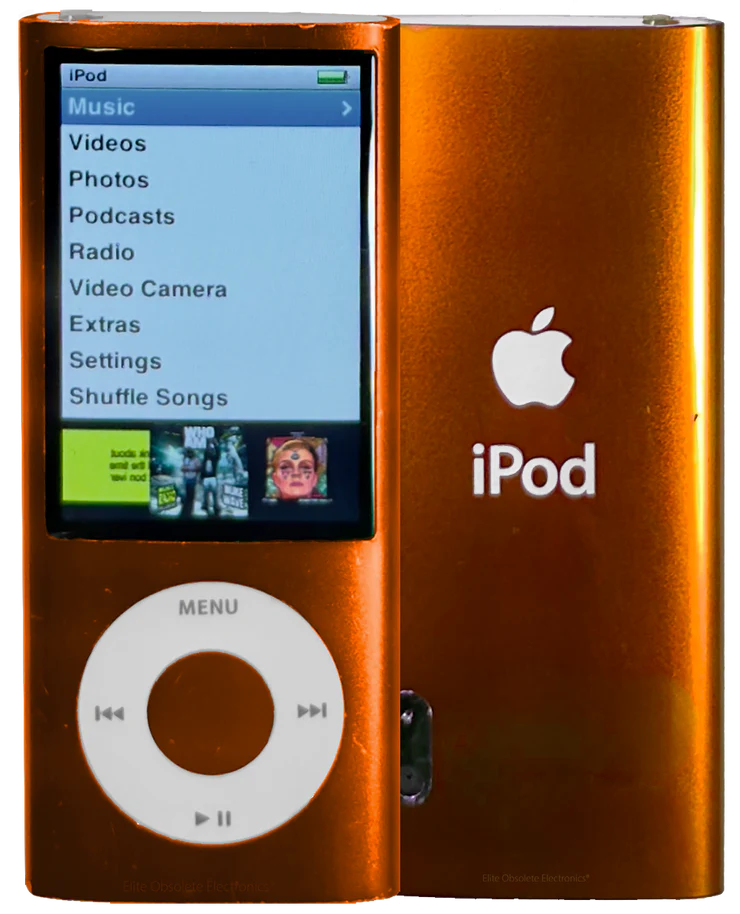 Bluetooth modded Apple iPod nano 5th Orange Upgraded with SDXC Card, Custom Media Player , USB C mod upgrade (2TB 3000 mAh)