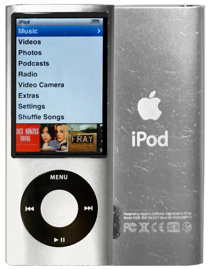 Bluetooth modded Apple iPod nano 5th Silver Upgraded with SDXC Card, Custom Media Player , USB C mod upgrade (2TB 3000 mAh)