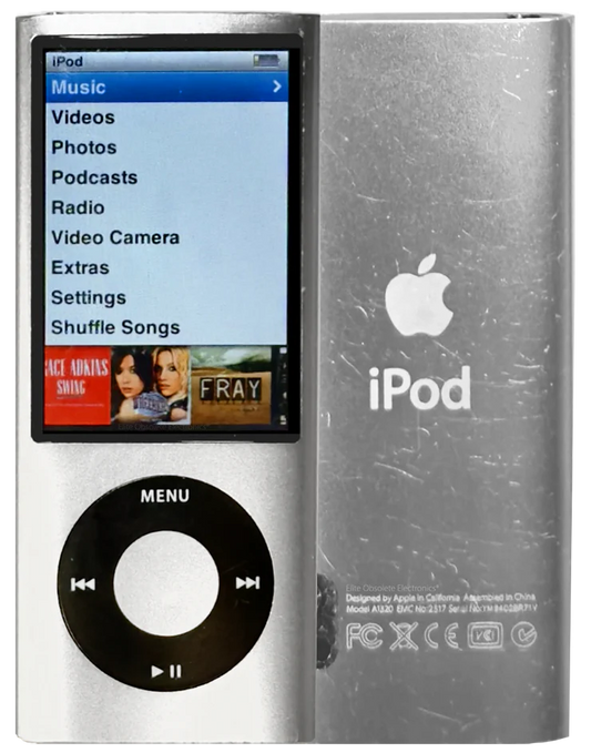 Bluetooth modded Apple iPod nano 5th Silver Upgraded with SDXC Card, Custom Media Player , USB C mod upgrade (2TB 3000 mAh)