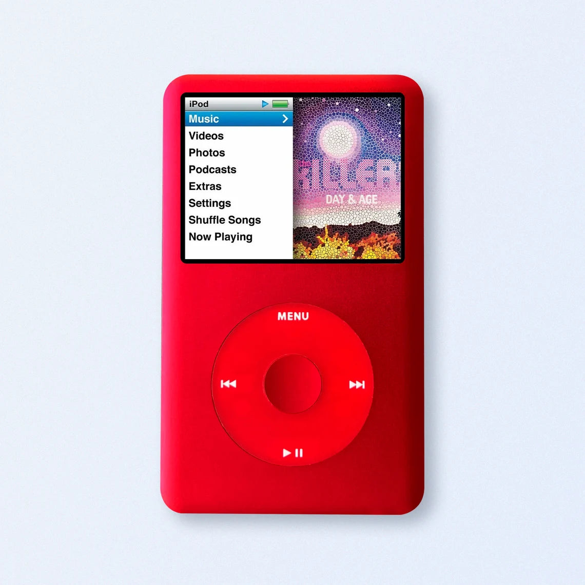 Apple iPod Classic 7th Gen Red Upgraded with SDXC Card, Custom Media Player , USB C mod upgrade (2TB 3000 mAh)