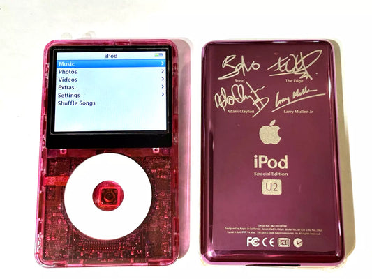 Bluetooth modded Apple iPod Classic 5th Hot Pink U2 Atomic Upgraded with 2TB SSD, Custom Media Player , USB C mod upgrade (2TB 3000 mAh)