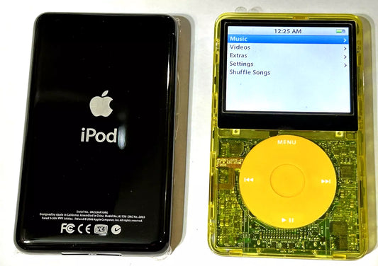 Bluetooth modded Apple iPod Classic 5th Mello Yellow Atomic Upgraded with 2TB SSD, Custom Media Player , USB C mod upgrade (2TB 3000 mAh)